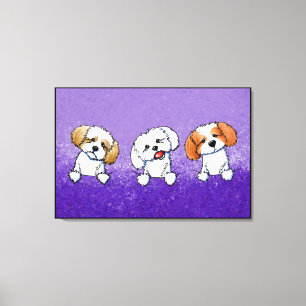 Toile KiniArt Shih Tzu Trio