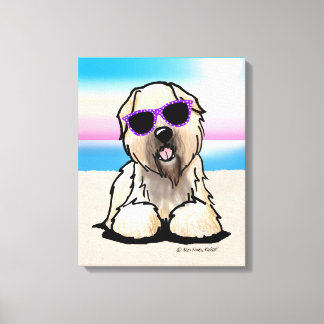 Toile KiniArt Soft Coated Wheaten Terrier Dog Beach