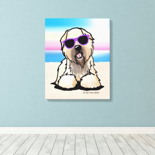 Toile KiniArt Soft Coated Wheaten Terrier Dog Beach (Insitu (Plancher de Bois))