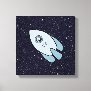 Toile KiniArt Space Rocket Chien Westie