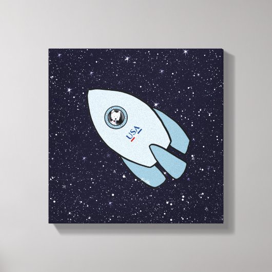 Toile KiniArt Space Rocket Chien Westie (Recto)