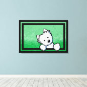 Toile KiniArt Westie Terrier Dog Art (Insitu (Plancher de Bois))