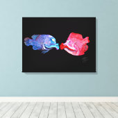 Toile "Kissing Fish" Art de Mike Quinn (Insitu (Plancher de Bois))
