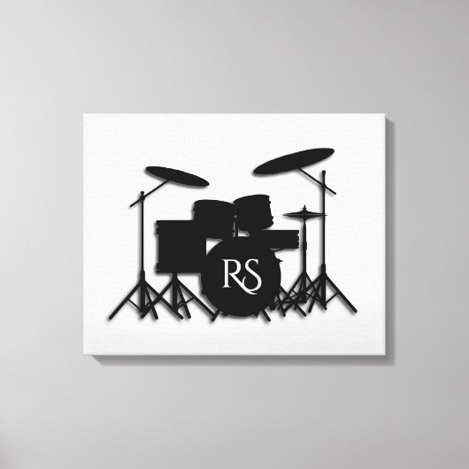 Toile Kit de batterie Monogramme Argent (Recto)