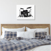 Toile Kit de batterie Monogramme Argent (Insitu(Chambre))
