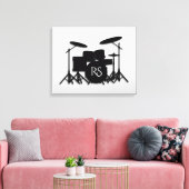 Toile Kit de batterie Monogramme Argent (Insitu(Salon))