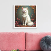 Toile Kit de peinture diamant 5D Chat Blanc  (Insitu(Salon))