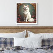 Toile Kit de peinture diamant 5D Chat Blanc  (Insitu(Chambre))