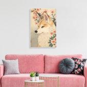Toile Kitsune & cherry blossom (Insitu(Salon))