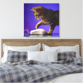 Toile Kitten avec souris d'ordinateur (Insitu(Chambre))