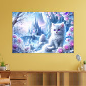 Toile Kitten blanc dans le royaume des glaces d'Imaginai (Insitu(Salon))