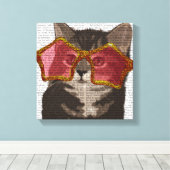 Toile Kitten dans les lunettes de soleil étoilées (Insitu (Plancher de Bois))