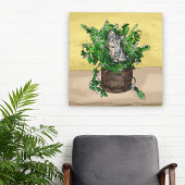 Toile Kitten gris dans le seau de la capture