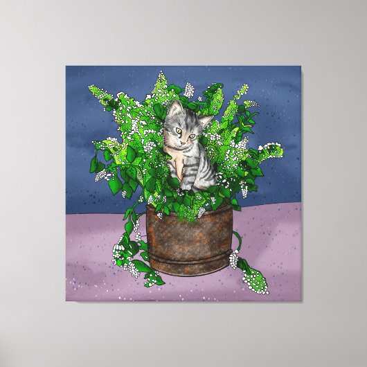 Toile Kitten gris dans le seau de la capture (Recto)