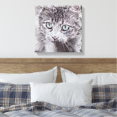 Toile Kitten Love Cute Kitty Chat aux Yeux Bleus Lumineu (Insitu(Chambre))