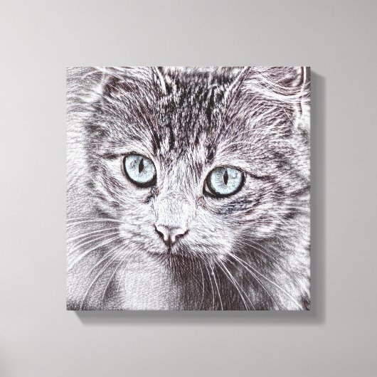 Toile Kitten Love Cute Kitty Chat aux Yeux Bleus Lumineu (Recto)
