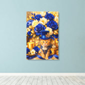 Toile Kitten Rose Bleu Royal (Insitu (Plancher de Bois))