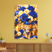Toile Kitten Rose Bleu Royal (Insitu(Salon))