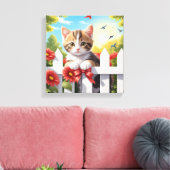 Toile Kitten sur la clôture (Insitu(Salon))