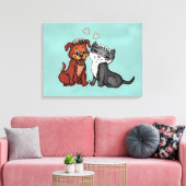 Toile Kitty et Puppy (Insitu(Salon))