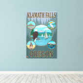 Toile Klamath Falls, OregonScenic Travel Poster (Insitu (Plancher de Bois))