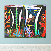 Toile Klee - Paysage aux oiseaux jaunes (Insitu (Plancher de Bois))