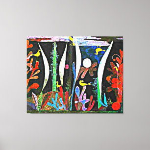 Toile Klee - Paysage aux oiseaux jaunes