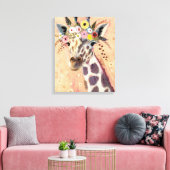 Toile Klimt Giraffe | Orné De Fleurs (Insitu(Salon))