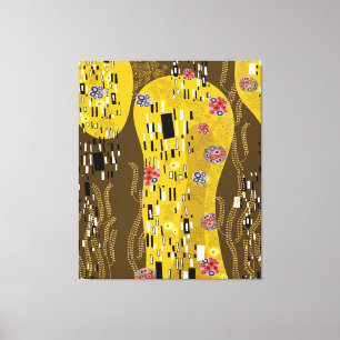 Toile Klimt Inspiré Or Motif Art Nouveau Le Baiser