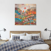TOILE KLIMT STYLE COLORÉ WHIMSICAL PAYSAGE SWIRLS (Insitu(Chambre))