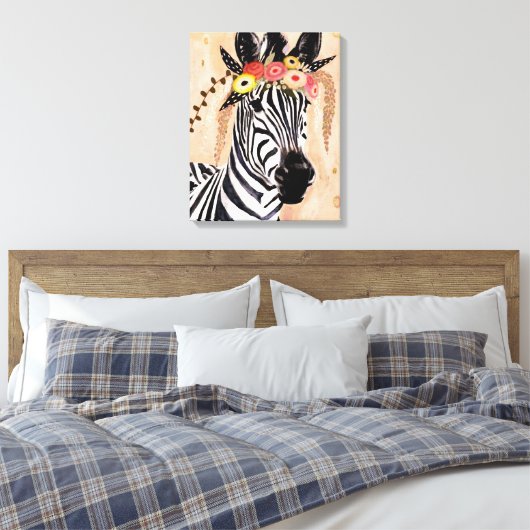 Toile Klimt Zebra | Couronne De Fleurs (Insitu(Chambre))