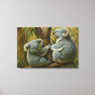 Toile Koala Companions - Paire réaliste de faune