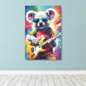 Toile Koala jouant de la guitare, du graffiti (Insitu (Plancher de Bois))