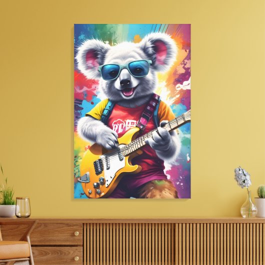 Toile Koala jouant de la guitare, du graffiti (Insitu(Salon))