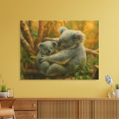 Toile Koala Mother et Joey dans la canopée d'automne (Insitu(Salon))