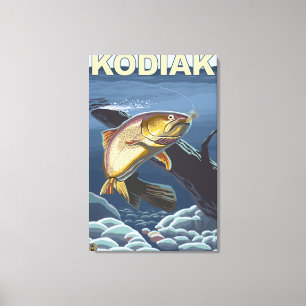Toile Kodiak, section transversale de la truite fardée d