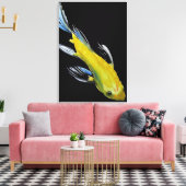Toile Koi aquarelle japonaise jaune (Insitu(Salon))