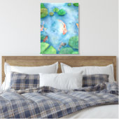 Toile Koi Fish Pond watercolor (Insitu(Chambre))