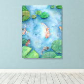Toile Koi Fish Pond watercolor (Insitu (Plancher de Bois))