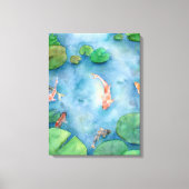 Toile Koi Fish Pond watercolor (Recto)