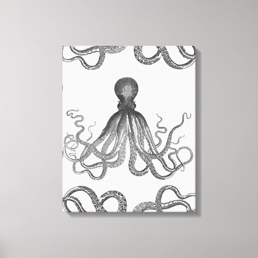 Toile Kraken - Octopus géant noir / Cthulu (Recto)