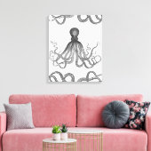 Toile Kraken - Octopus géant noir / Cthulu (Insitu(Salon))