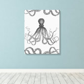 Toile Kraken - Octopus géant noir / Cthulu (Insitu (Plancher de Bois))