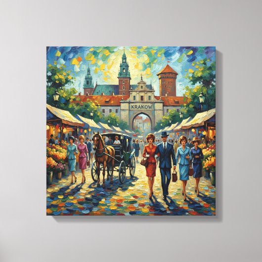 Toile Krakow Poland Medieval Gate Stretched Canvas (Recto)