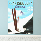 Toile Kranjska Gora Slovénie affiche ski (Insitu (Plancher de Bois))