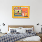 Toile Krishna arrivant chez Radha, illustration pour (Insitu(Chambre))