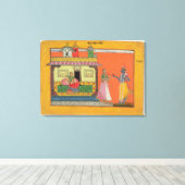 Toile Krishna arrivant chez Radha, illustration pour (Insitu (Plancher de Bois))