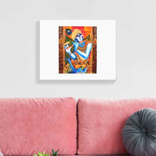 TOILE KRISHNA AVEC LA FLUTE (Insitu(Salon))