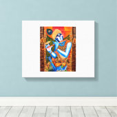 TOILE KRISHNA AVEC LA FLUTE (Insitu (Plancher de Bois))