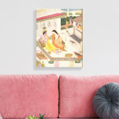 Toile Krishna et Radha sur un lit dans un palais mogul,  (Insitu(Salon))